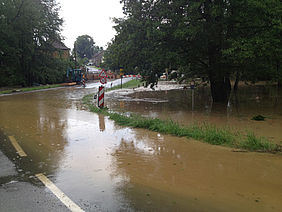 Überflutung der S144 am "Mohr"